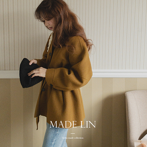 [Handmade Daejeon 50% off sale][Limited quantity of 100 pieces!][Wool90%] <FONT color=#5a3954>MADE PREMIUM</font> Chloe Semokara Handmade Half Coat <FONT color=#d8a4a4>[size:F(55~77)]</font>