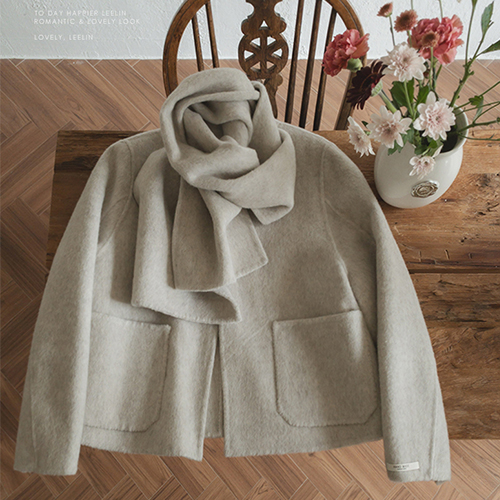 [Coat&muffler Set][LABEL] Merni Uamud No collar Handmade Coat [size:F(55~66)]