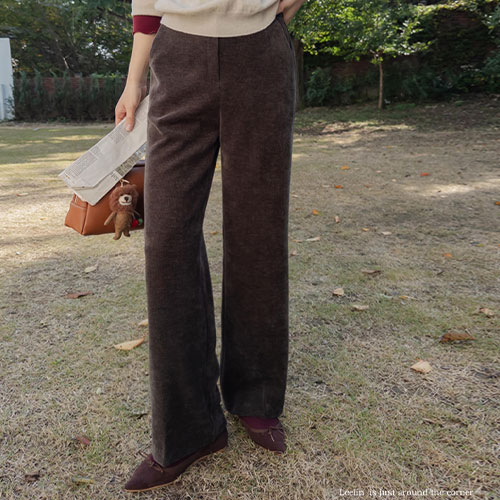 [Vest ratio] [Solid corduroy] Page tight daily corduroy Banding Pants [size:S,M,L]