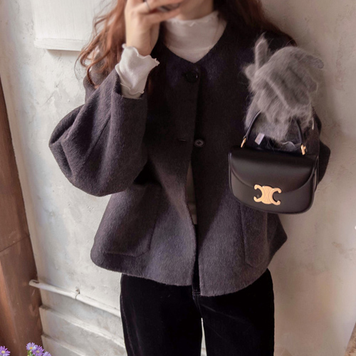 [Coat&muffler Set][LABEL] Cornelia Shoe Pocket Soft and Flexible Handmade Luxe Coat [size:F(55~66)]