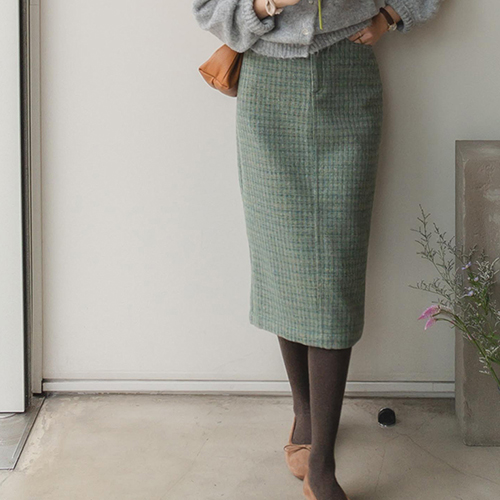 [New product special price 6,000 won discount] <FONT color=#5a3954>MADE LIN</font> Brenne Romantic Mood Warm Hline Tweed Skirt [size: S, M] [Pre-order after 11/28 Estimate storage]