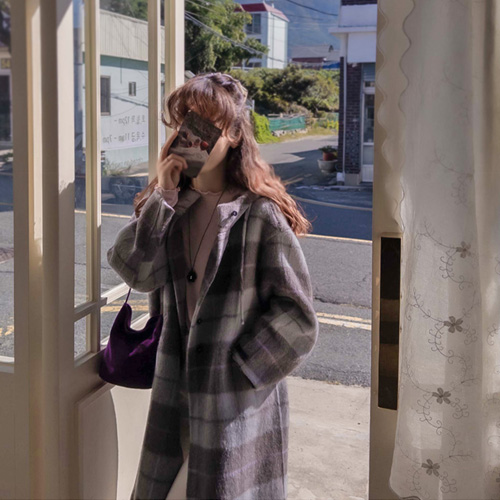 Cloizmi Lux Check Hood Handmade Coat [size: F (55~66)]