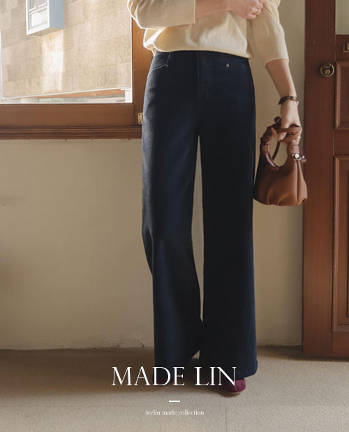 [New product special price 1,000 won discount] <FONT color=#5a3954>MADE LIN</font> [Soft and warm!] Winssome primium napping chewy semi-wide pants [size: S, M, L, XL]