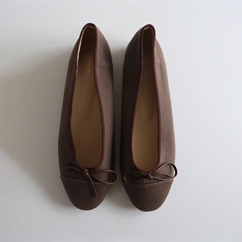 [Sample Sale] bowknot Brown Flat Shoes [Brown 250size]