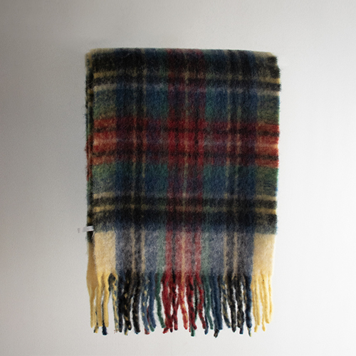 Antique Blue Multi Wool Check Muffler