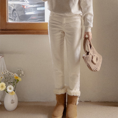 [Warm Yangnapping♨] Like a rabbit cheese~ Soft napping semi-baggy fit Banding Pants [size:S,M,L]