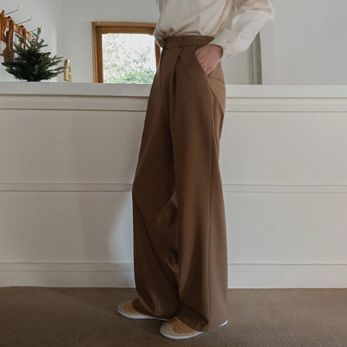 [Special Sale 10% ★Limited Quantity][Best Special Sale 7,000 Won Discount][napping Version] <FONT color=#5a3954>MADE LIN</font> Sandals napping semi-wide one-tuck slacks [size: S, M, L]