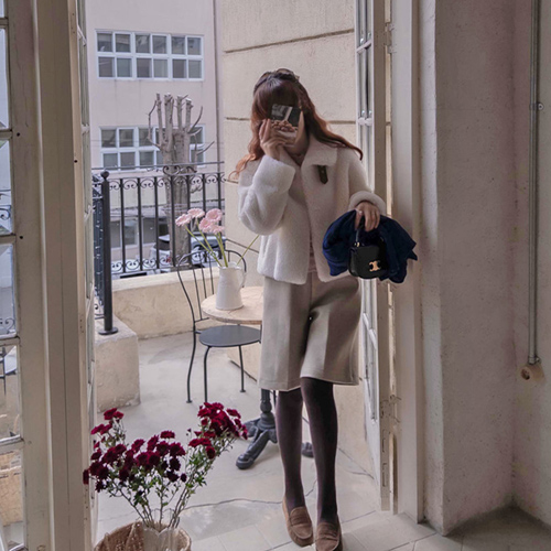 <FONT color=#5a3954>MADE LIN</font> New Haven Poggle Cozy Wool Real Leather Strap Mustang <FONT color=#d8a4a4>[Scratch Sale]</font>