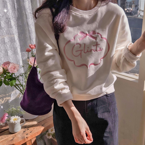 [LABEL] New Ribbon Embroidery Soft and Flexible Warm Sheepskin Tee [size: F (55~66)]