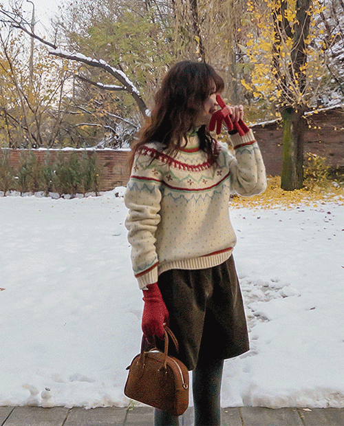 [Special Sale 10% ★Limited Quantity][LABEL] Liette Thick Jacquard Patterns Knit [size: F(55~66)]