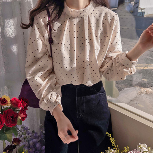 Kindot Soft Thick Velvet two-way half-polar Blouse [size:F(55~66)]