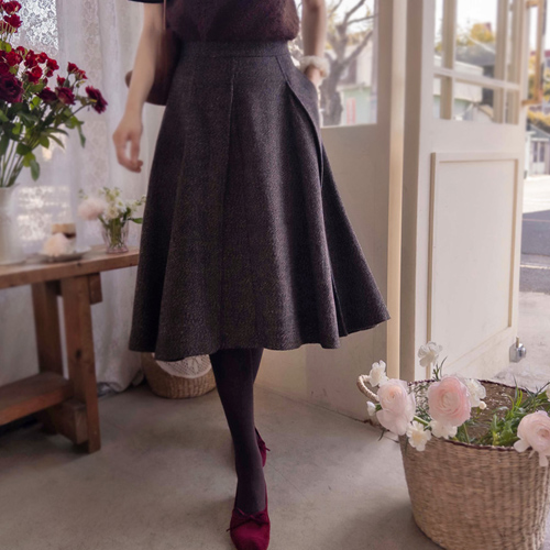 [LABEL] Stella Bean Bocashi Pintuck Pleated Mapsi Line Skirt [size:F(55~66)]