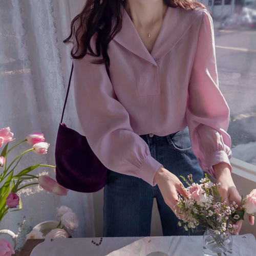 Gemma Kara lovely puff modal elegant spring spring Blouse [size:F(55~66)]