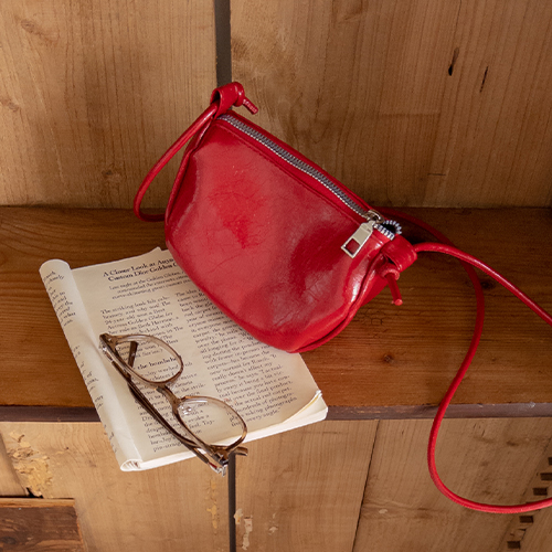 Amber Red Half Moon Mini Cross Bag