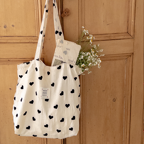 Blanc de Blanc Heart Dot Eco Bag