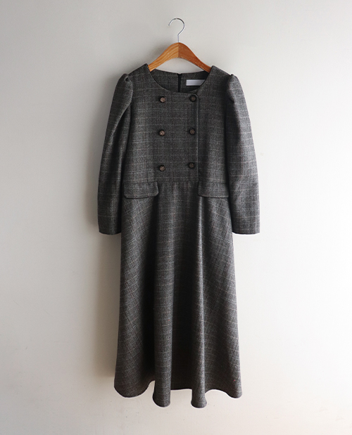 [Sample Sale] Gray Check Wool One Piece