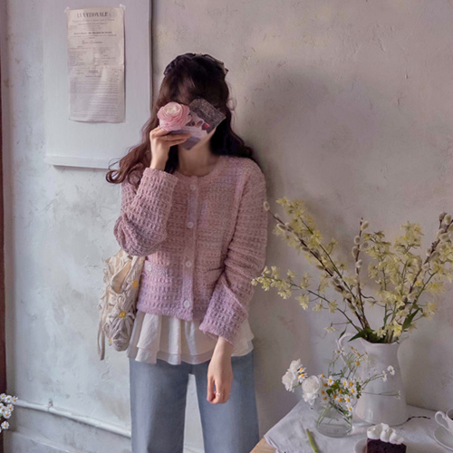 Krantzby Spring Tweed Elegant Cardigan [size:F(55~66)]