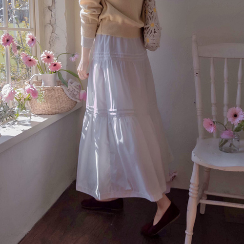 Supreme Bom Pintuck Flare Edge Fit Band Skirt [size:F(55~66)]