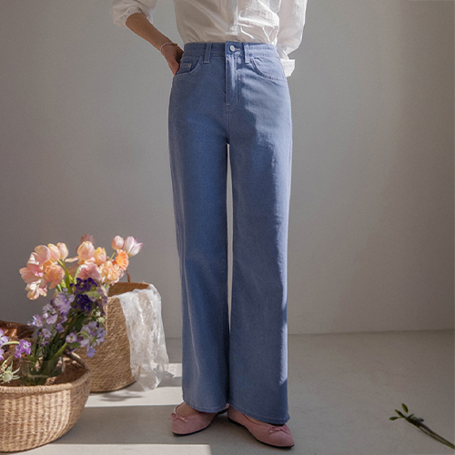 [Cheese-like super-super!] Broad Pigment Bio-Washing Wide Banding Pants [size:S,M,L]