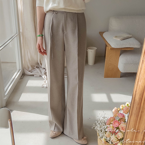 [Best Deal 6,000 KRW Discount] <FONT color=#5a3954>MADE LIN</font> Sheldon Waist Strap Edge Fit Wide Pants [size:S,M,L]