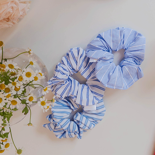 Stripe Hair Scrunchie Band in a refreshing color
