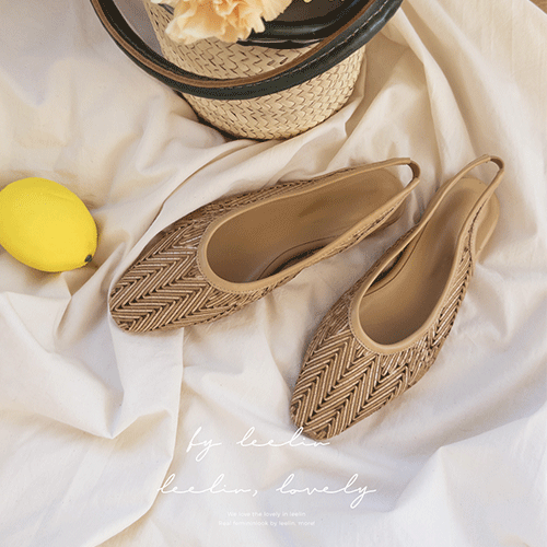 [Breathable material] [Easy with back banding] Gardenia Sling backs rattan shoes sandals