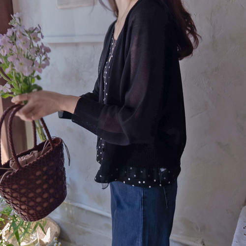 Love Cooling Delicate Color Blocking Summer Cardigan [size: F (55~66)]