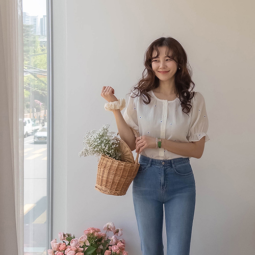Melzon Light and Cool Salang Flower Blouse [size:F(55~66)]