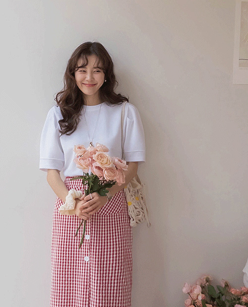 Lian's cut-sleeve T-shirt that goes well with anything [size: F (55~66)]