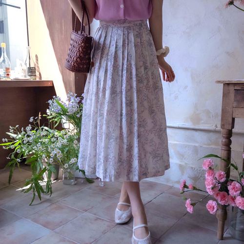 Carrie's Flower Mapsi Pleated Elegant Band Skirt [size:F(66~77)]