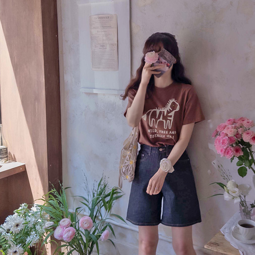[LABEL] Duffland cute zebra printing soft Tee [size:F(55~66)]