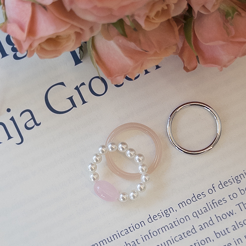 Water Color Jade Ring Set