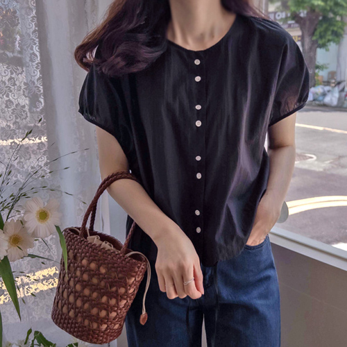 Summer Two Button Waist Strap Adjustable Light and Cool Blouse [size:F(55~66)]