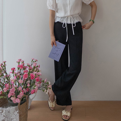 Stay Chalangjjonjjon Cool Linen Straight Fit Pants [size:S,M,L]