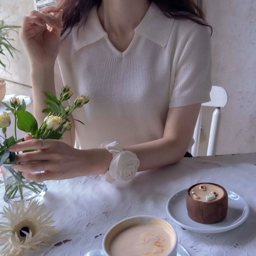 Shuroid lovely open collar Slim Fit summer knit [size:F(55~66)]