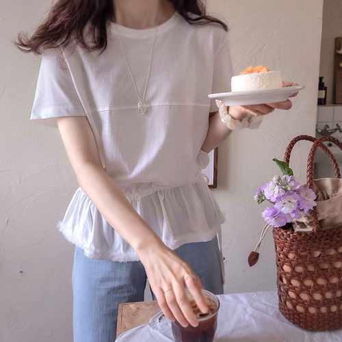 Florian Waist Strap Adjustable Summer Frill Soft Tee [size:F(55~66)]