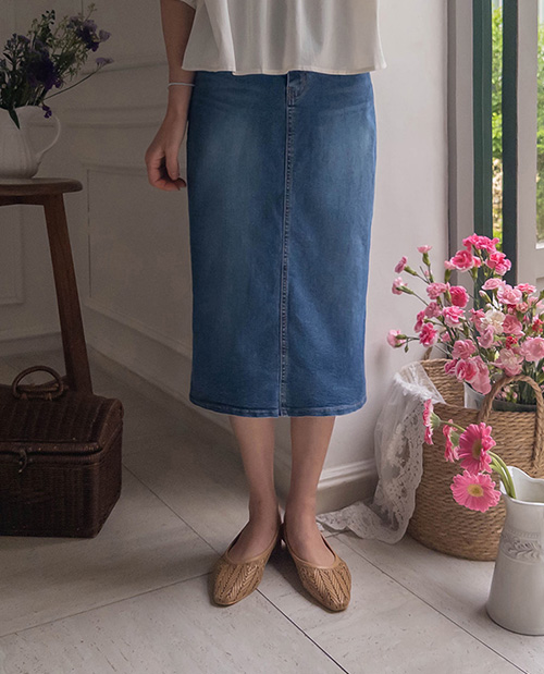 Dade Jjonjjon Span Hline Banding Summer Denim Skirt [size:S,M,L]