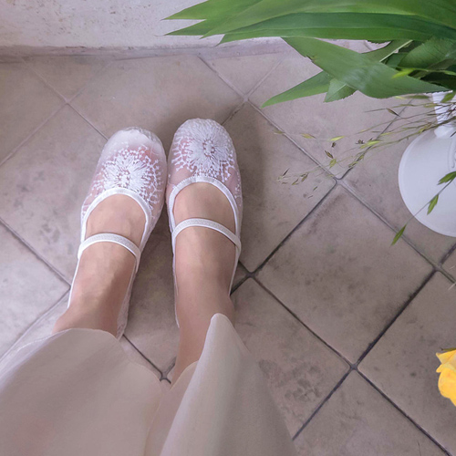Shumarianne Race Flower Summer See-through look shoes