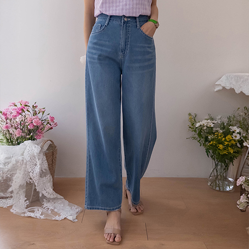 Hood Cool Wide Straight Fit Stitch Denim Pants [size: S, M, L]