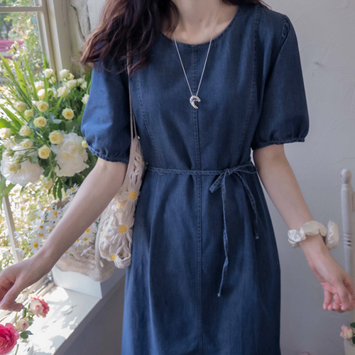 [LABEL] Enplan Summer Pintuck Edge Cut Puff Edge Cheongsam Dress [size:F(55~66)]