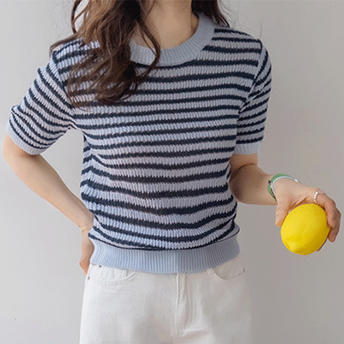[LABEL] Dewina Karasi Stripe Punching Summer Knit [size:F(55~66)]