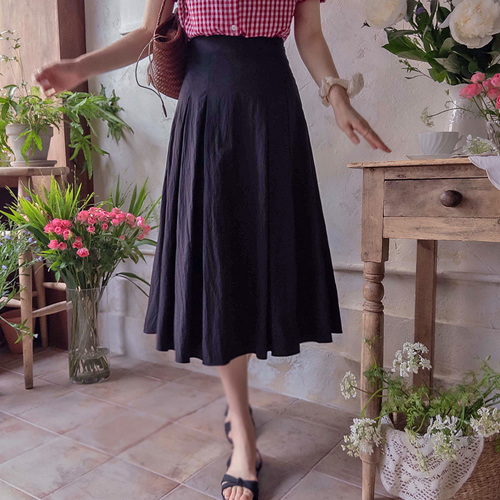 Shukranby Summer Pleated Elegant Band Skirt [size:F(55~66)]