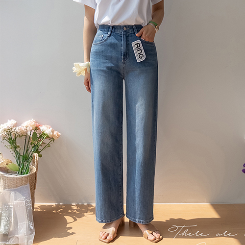 Elina Soft and Soft Wide Fit Denim Pants [size:S,M,L]