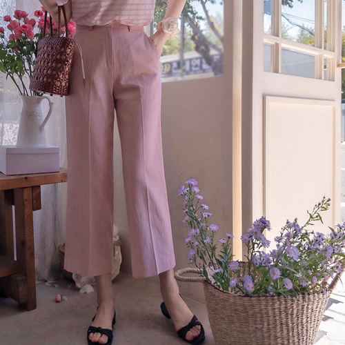 [New product special price 6,000 won discount] <FONT color=#5a3954>MADE LIN</font> Lounge Linen Back Banding Pants [size: S, M, L]