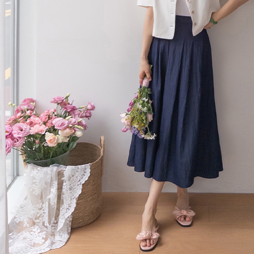 Enfnine Charur Thin and Light Summer Denim Skirt [size:F(55~66)]