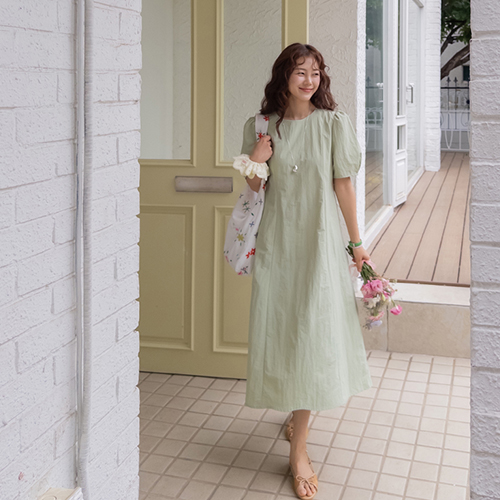[Cool even in summer♥ Waterproof for daily life] Runet Basrak Puff One Piece [size:F(55~66)]