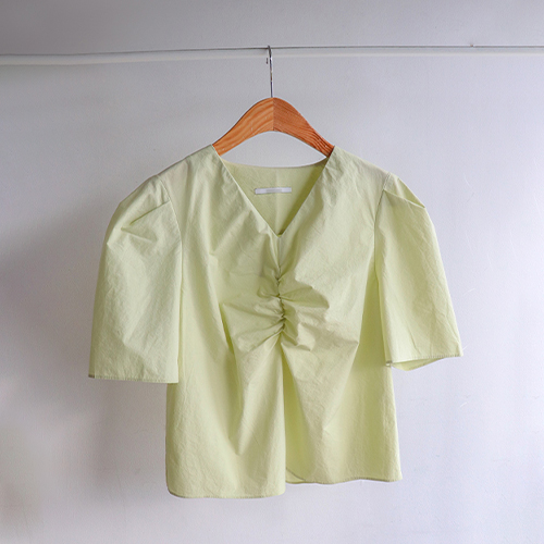 [Sample Sale] Shirring Short-sleeve Blouse