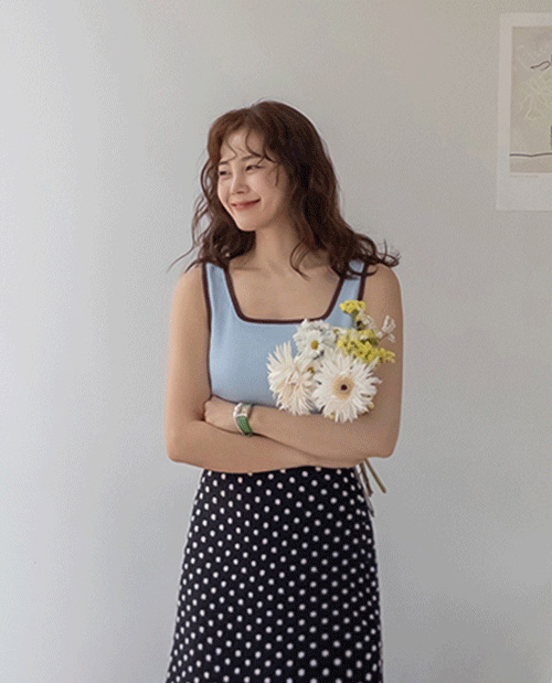 Flare Chewy Color Line Sleeveless Sleeveless shirts[size:F(55~66)]