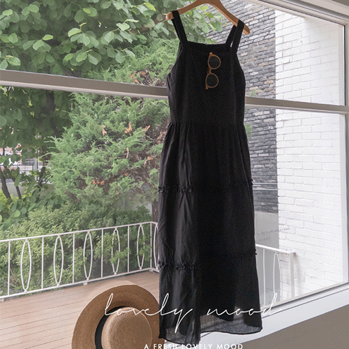 Polena lovely 3-stage frill Long Sleeveless One Piece [size:F(55~66)]