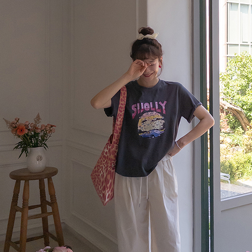 [Whirlwind~][LABEL] Muina's subtle and luxurious loose fit cubic T-shirt [size:F(55~66)]